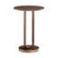 Plateau en métal 15,71 po, bronze antique, table d'appoint ronde, piédestal unique, ovale ouvert