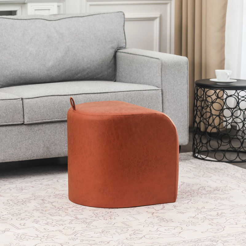 Repose-pieds en cuir Dirrick, Orange