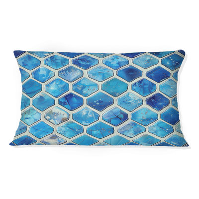 Carreau bleu moderne en mosaïque III - coussin lombaire moderne