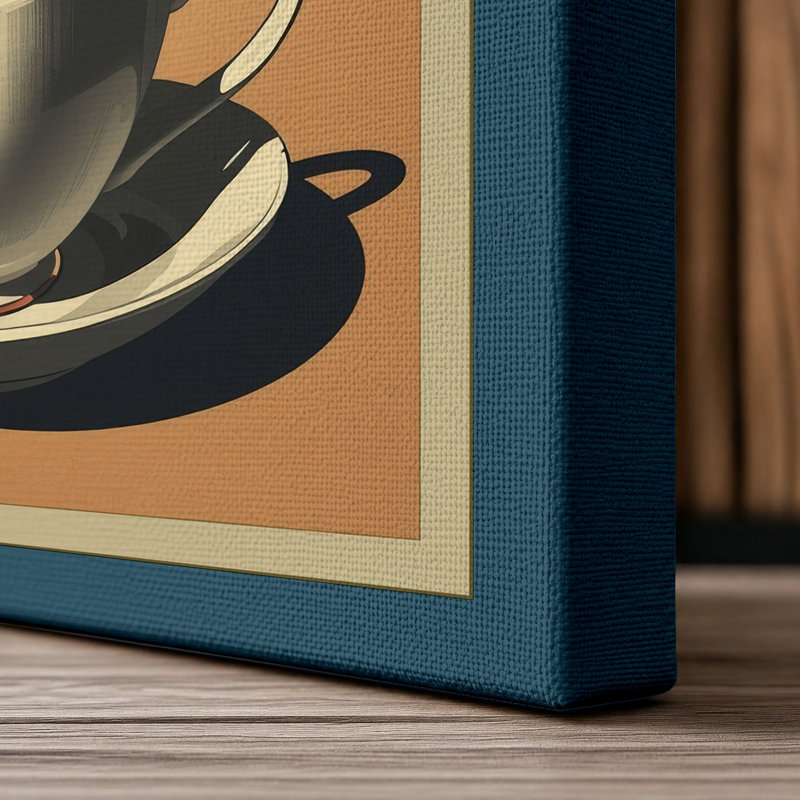 Storm in a Teacup Surrealism - Wrapped Canvas, 18x12 - 45.7 x 30.5 cm, Teal Border