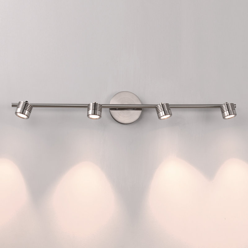 Vector 34'' 4 -Light Fixed Track Track Kit with Dimmable and Adjustable Head, Brushed Nickel
