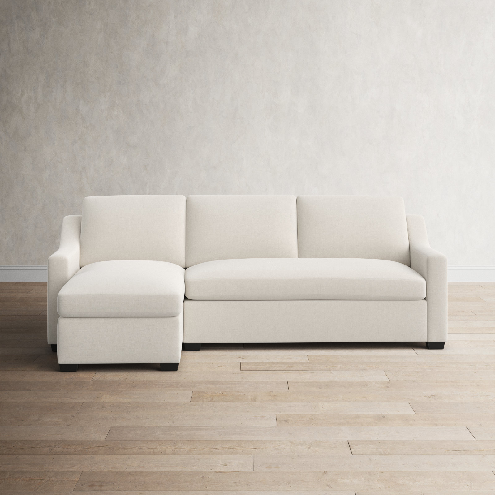 Cranbrook Upholstered Chaise L-Sectional, Nomad Snow Crypton® Chenille, Left Hand Facing