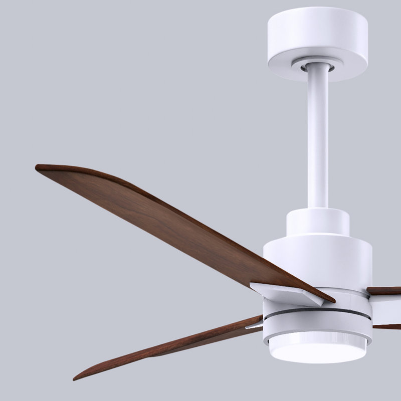 Ventilateur de plafond Alessandra, Blanc mat, 42", Noyer