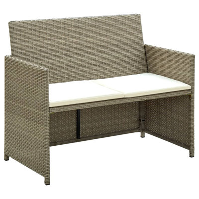 Canapé de patio brun avec coussins de 39,4 po de largeur Brunellesco