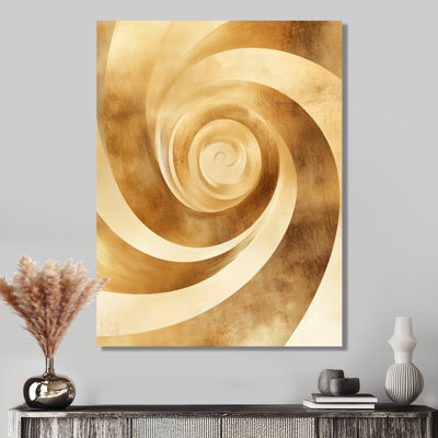 Gold Abstract Wall Art, Gold Spiral Flow , Spiral Canvas Decor