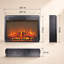 24.1'' W Grey Electric Fireplace