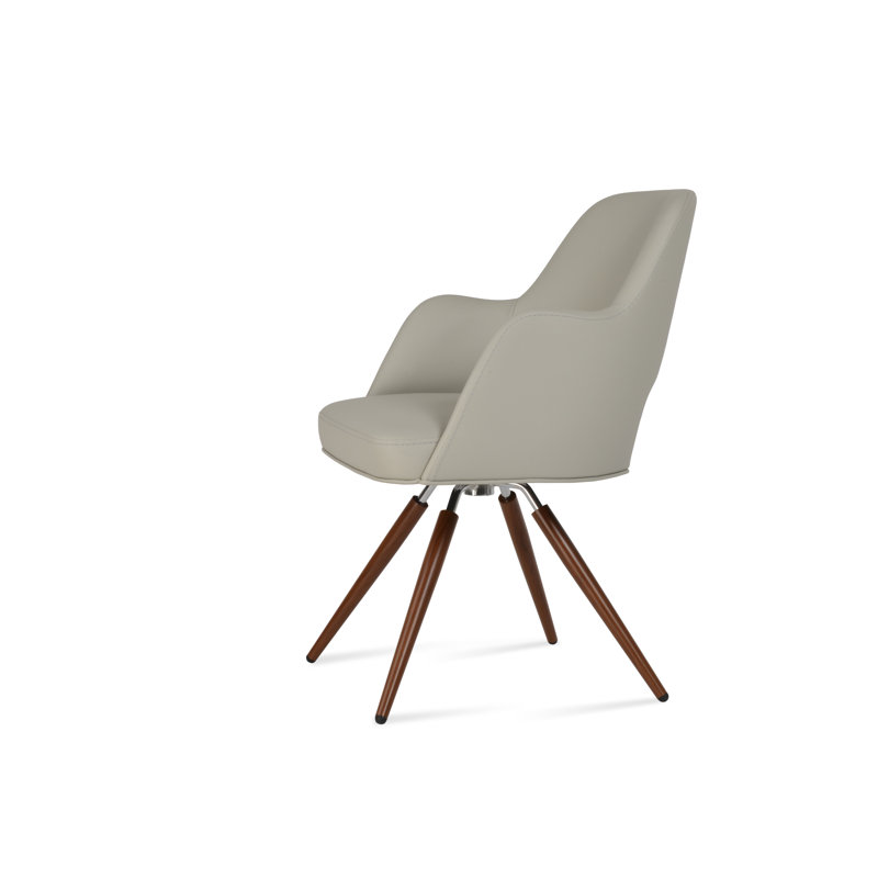 Chaise Marash, Gris clair, Noyer