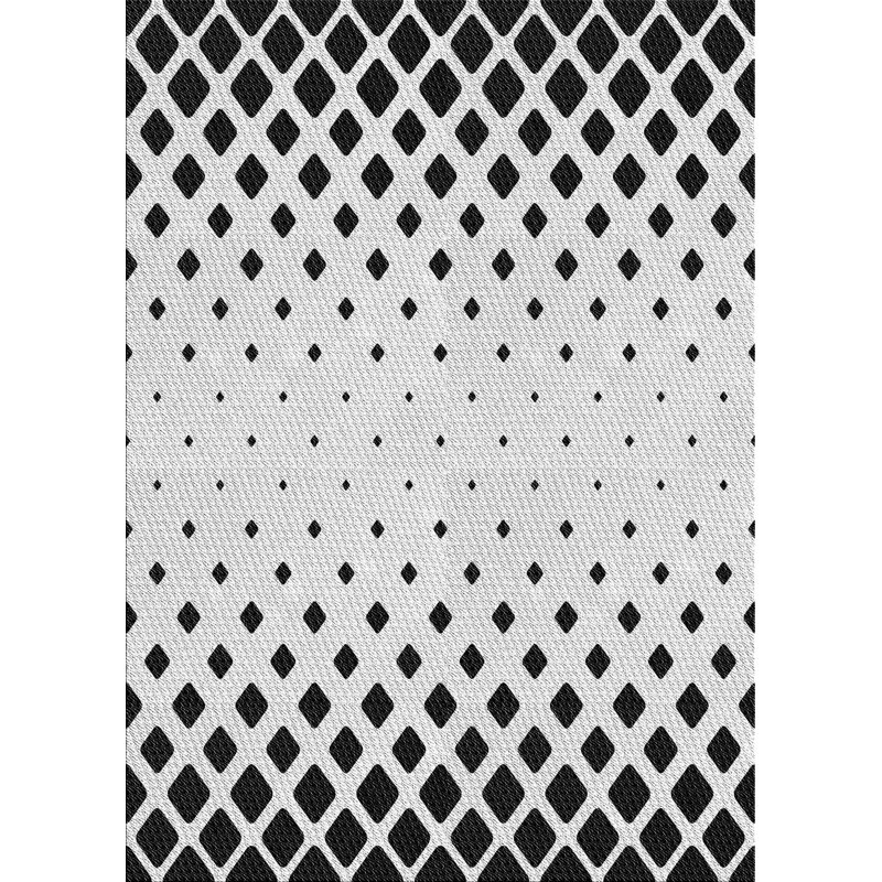 Tapis décoratif gris à motif géométrique Riney, Rectangle 6 pi x 9 pi