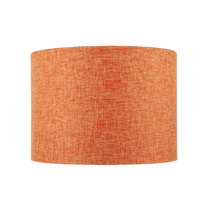 18cm H Linen Drum Lamp Shade ( No Direct Attachment Method ) in Orange