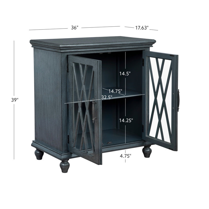 Kelcey 2 Door Cabinet Grey, Gray