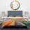 Ensemble de housse de couette en microfibre / polyester coloré Mid Century