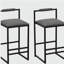 Tabouret de bar avec dossier, ensemble 2 pièces, tabouret de bar rembourré avec repose-pieds