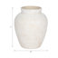 Vase en terre cuite texturé ivoire 11 "
