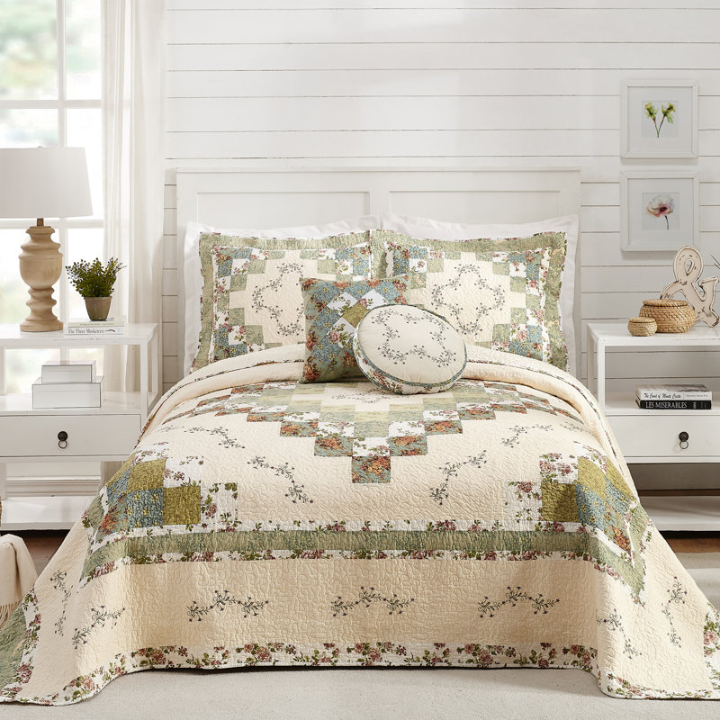 Olivia Embroidered Patchwork Single Pillow Sham, Standard