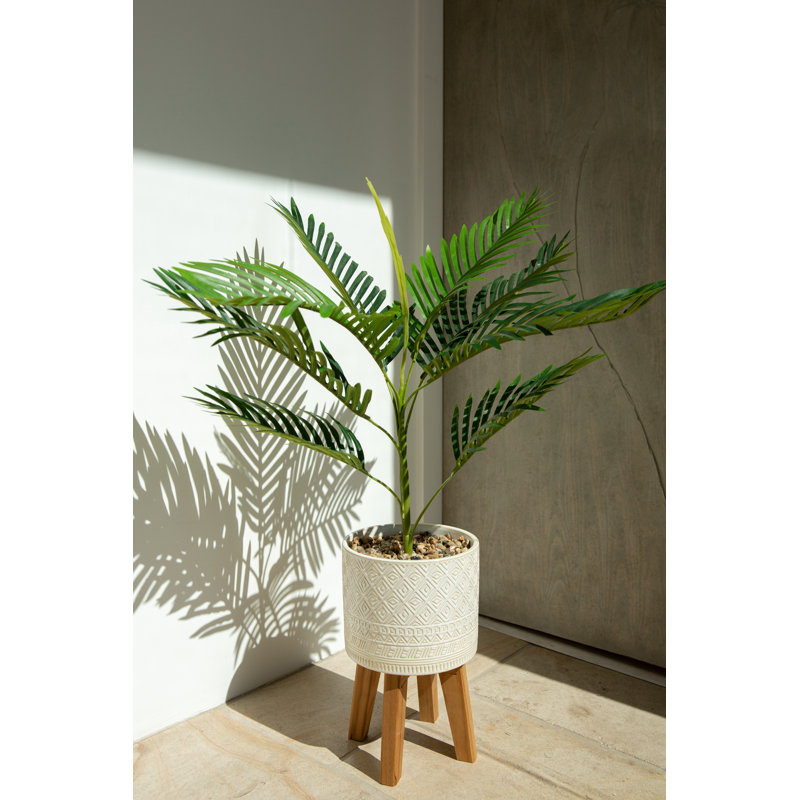 32'' Faux Palm Tree in Ceramic Planter