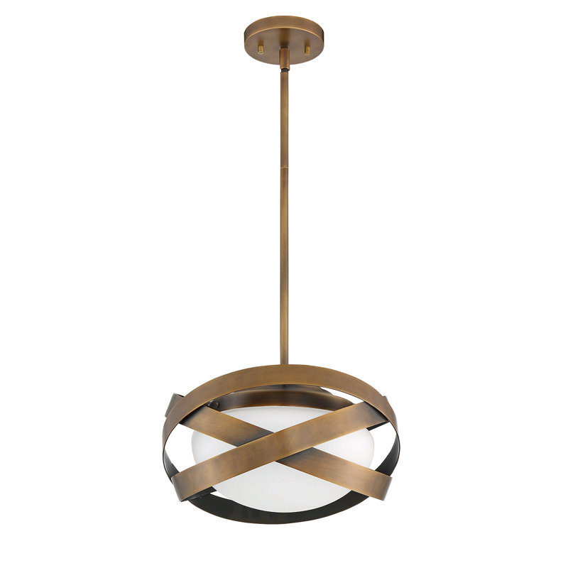 Luminaire suspendu 1 lumière noir, Laiton