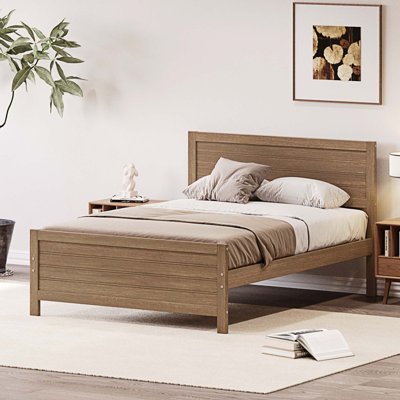 Niotaze Wood Platform Bed Frame with Headboard, Mattress Foundation with Wood Slat Support, No Box Spring Needed -  Red Barrel StudioÂ®, 589DD883412F4DD7A50AF2017BFBB19A