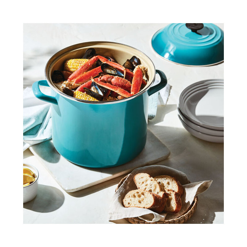 Le Creuset Enamel on Steel Stockpot with Lid, 8 quarts, Oyster