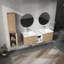 Meuble-lavabo de 60 po - Évier et armoire latérale, armoire contemporaine, rouille, matériaux, rangement spacieux