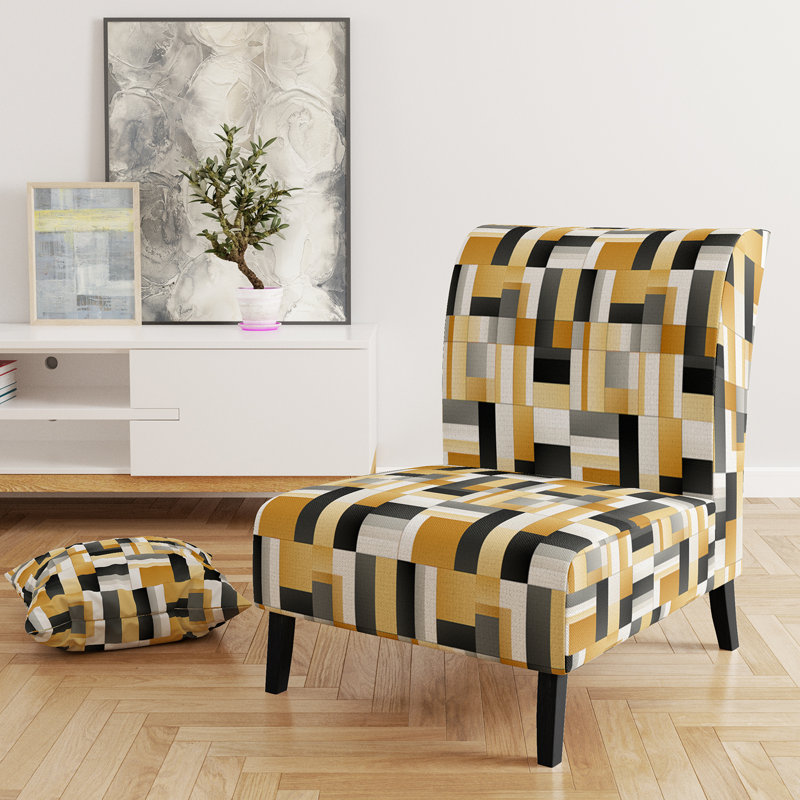 Fauteuil de chambre à accoudoirs géométrique et moderne Geometric Blocks Harmony
