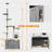 Cat Tree With Litter Box Enclosure, 2 In 1 Floor To Ceiling Cat Tower Litter Box Furniture With Condo, Bed, Hammock, Scratching Posts, And Platforms For Indoor Use, Gray,wood