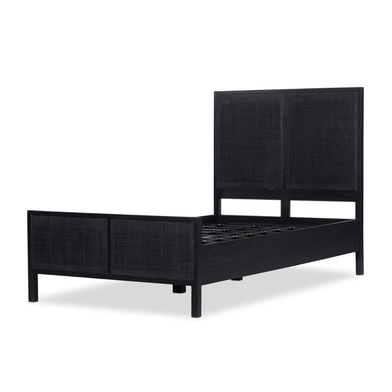 Sydney Bed, Twin, Black Wash W/ Black Cane