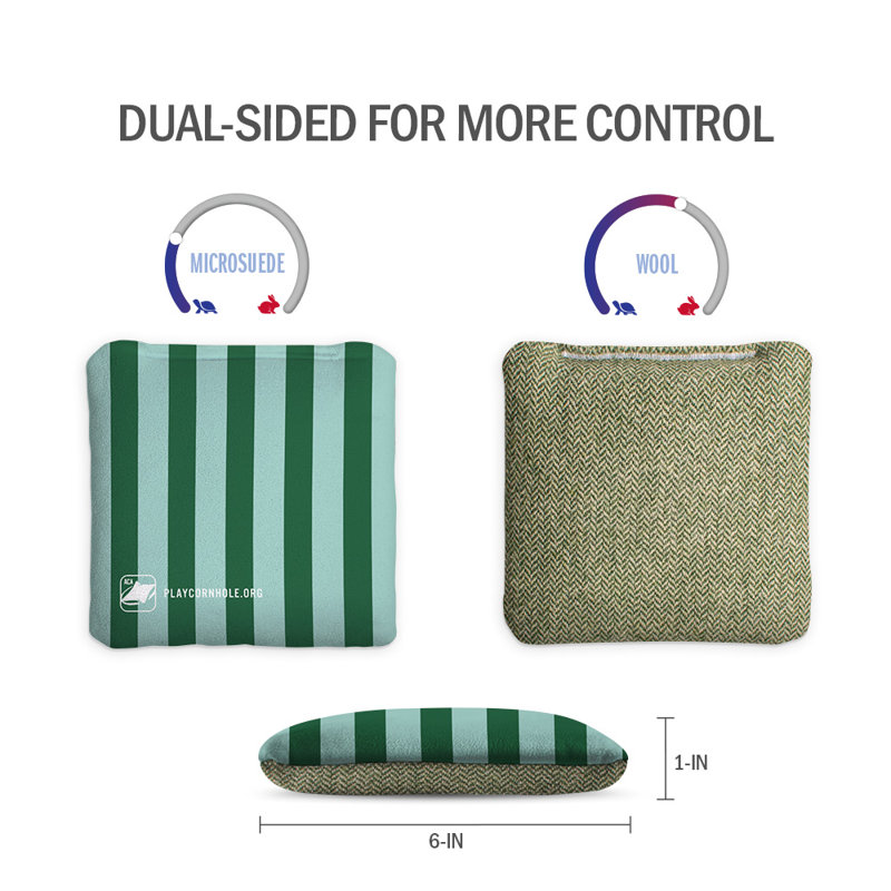 Beach Stripes Synergy Soft Cornhole Bags, Green