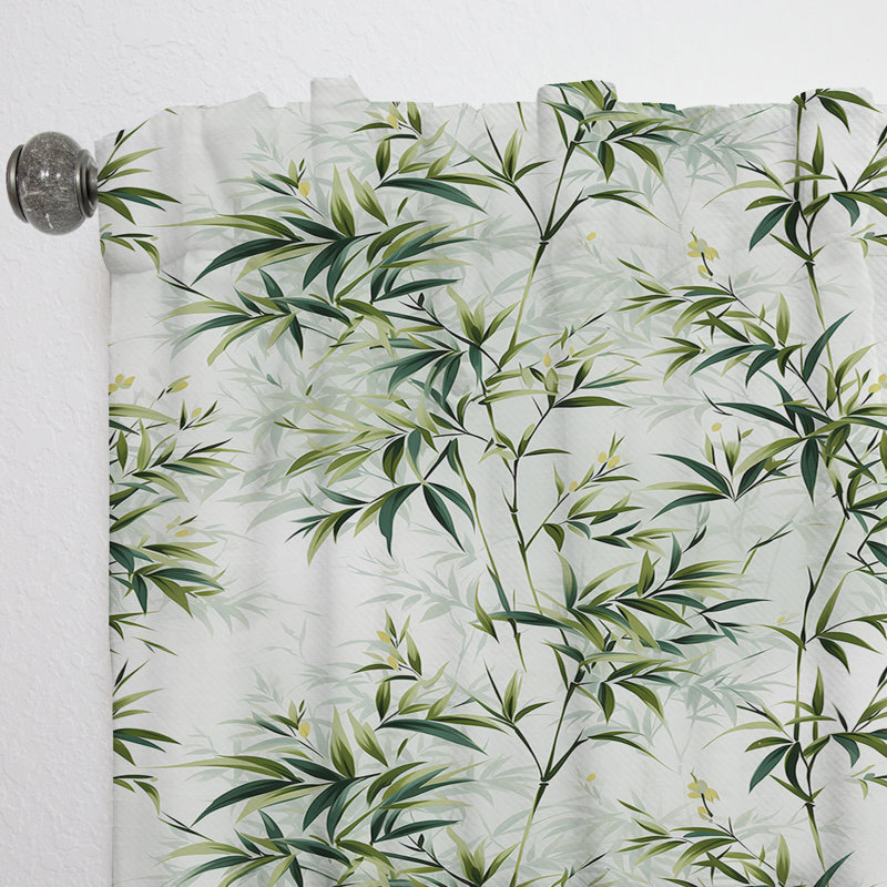 Motif tropical bambou zen - Rideau floral - Rideau floral obscurcissant - 1 panneau, L 52 po x L 90 po