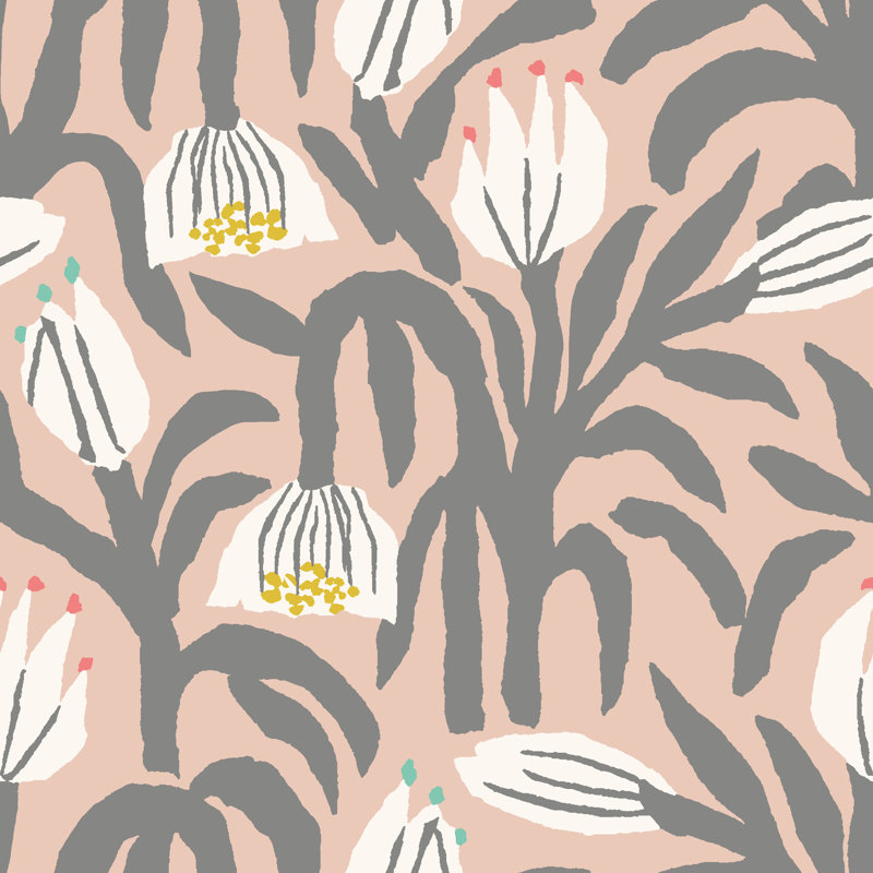Spadafore 10m x 50cm Matte Wallpaper Roll, Pink