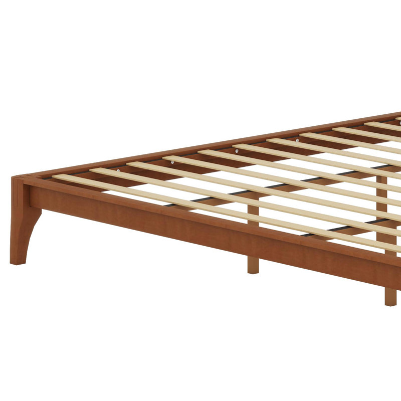 Lit plateforme en bois de bambou, Brun