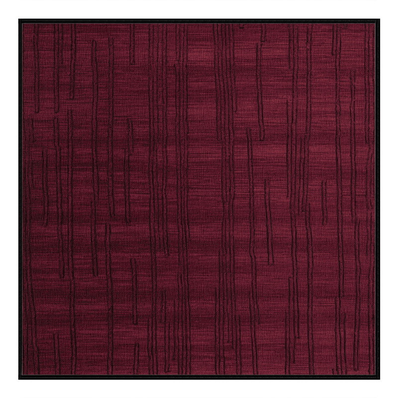 Machine Washable Abstract Red Area Rug, Square 3'