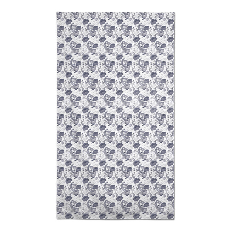 Simple Floral Blue 3 Tablecloth, Blue