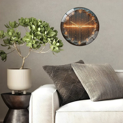 12-Inch Silent Tempered Glass Wall Clock, " LED Wall Clock ” Silent Non-Ticking Clock, Battery Operated (AA Batteries Not Included), Artistic Home Decor