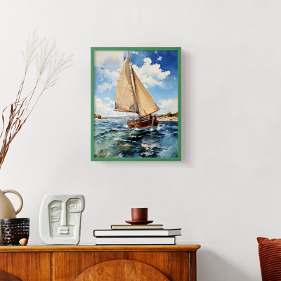 NAUTICAL Series CCCCXXI - Impression encadrée de qualité supérieure - Prêt à être accroché - Aucun clou requis