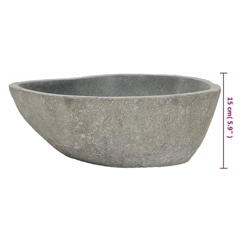 World Menagerie Thinder Stone Oval Sink, 15cm H x 46cm W x 36cm D