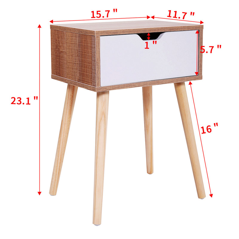 Penney 15.7'' W Unfinished Nightstand, Natural Wood