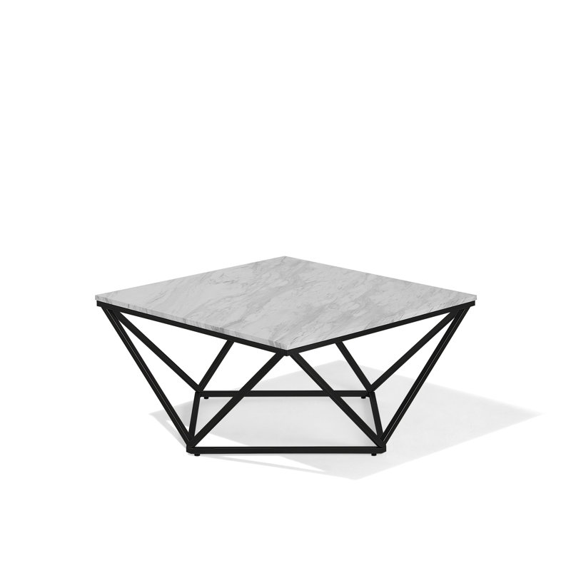 Neihart Frame Coffee Table, Grey Top / Black Base