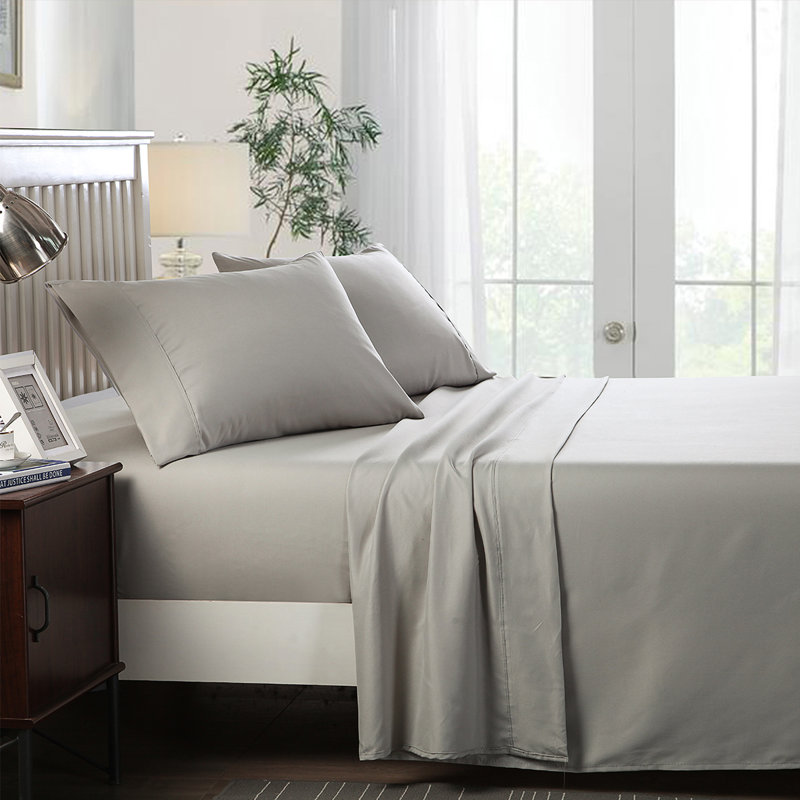 Microfiber Sheet Set, Queen, Gray