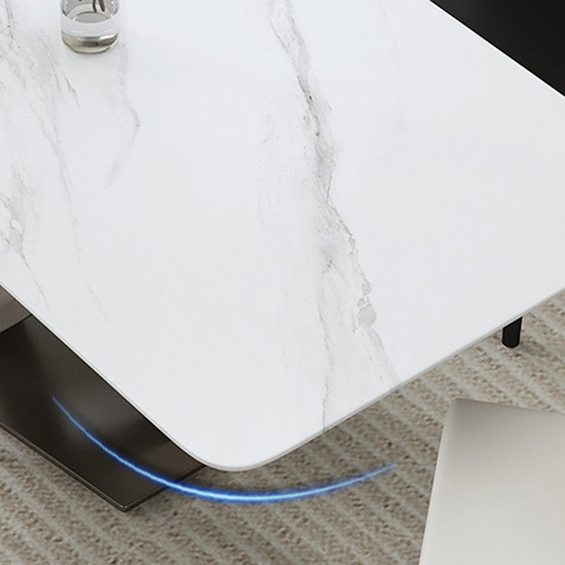 Modern simple small family dining table, 29.53"H x 70.87"L x 31.5"W