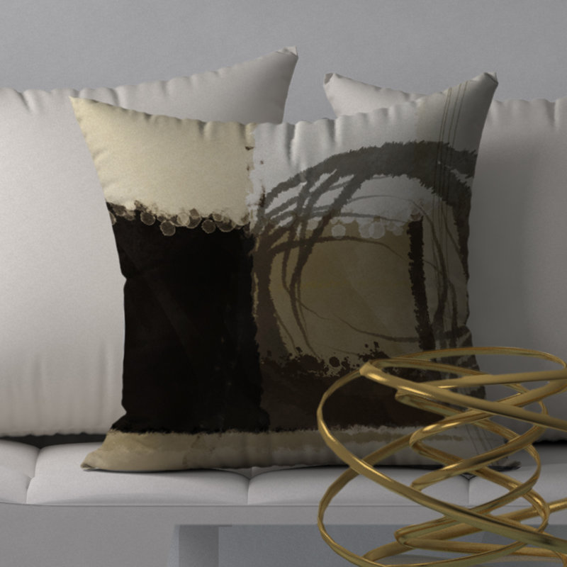 Abstract Throw Pillow, 20" H x 20" W
