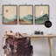 «Abstract Mountains Landscape Moon» par Sally Swatland, ensemble de 3 impressions-1404301239-1404301232