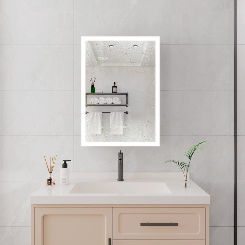 Evamaria 20'' W 28'' H Surface Frameless Medicine Cabinet Mirror 3 Fixed