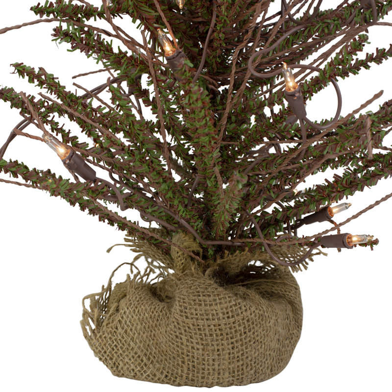 Arbre de Noël artificiel brindille 3 pi pré-éclairé, H 1,6 pi