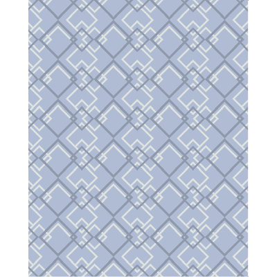 Transitional Hand-Knotted Wool Blue/Silver Area Rug
