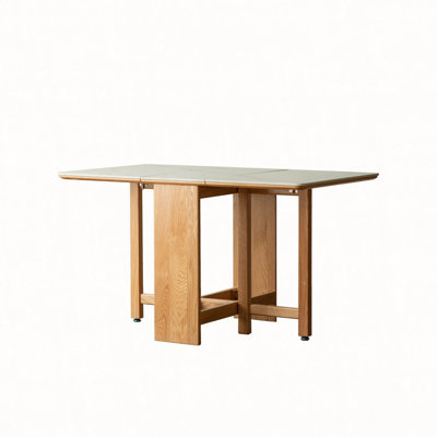 Table de salle à manger en chêne massif naturel avec pieds en chêne massif pour 4 à 6 personnes (couleur claire)