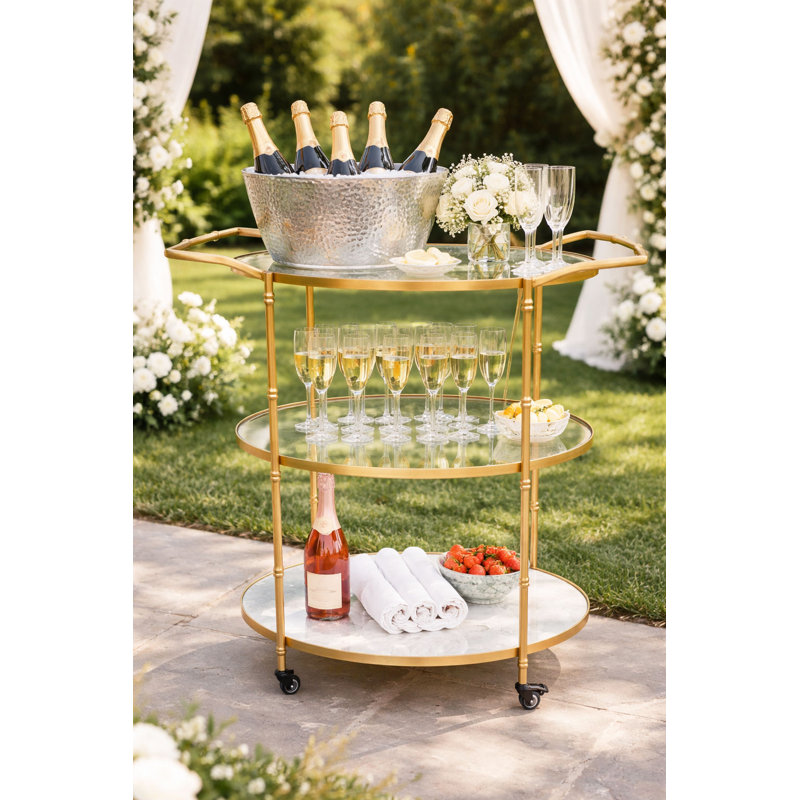 Kelly Serving Cart, Gold