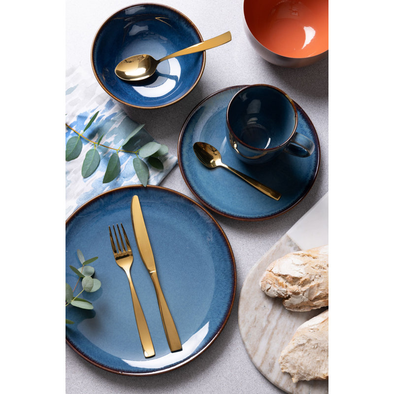 Reactive Dinnerware Dinner Plates, Blue