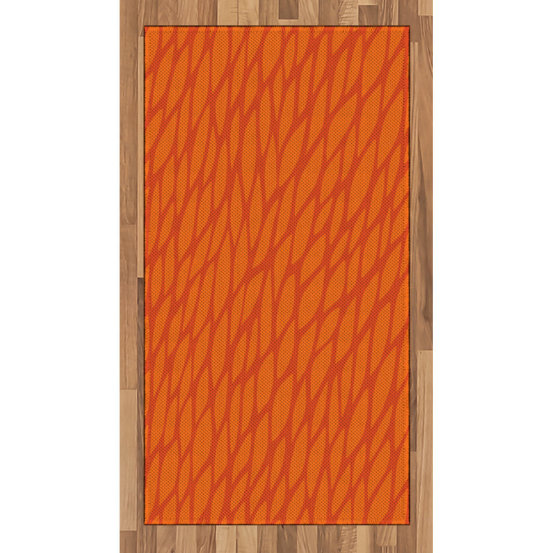 Burnt Orange High Density Long Fiber Poly Threads Decorative Area Rug Carpet, Rectangle 2'7" x 5'