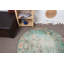 Tapis décoratifs 4,6 x 4,6 pi, tapis de luxe, tapis rétro, tapis tendance, tapis turc, tapis bleu Boho