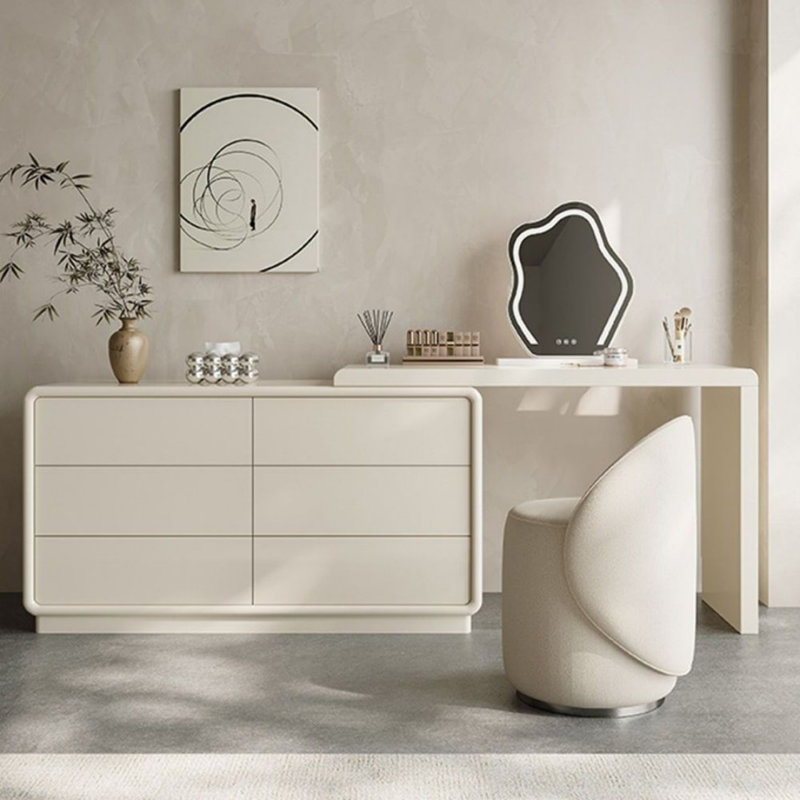 Makeup Vanity with Light mirror,6 drawers,Power Outlet